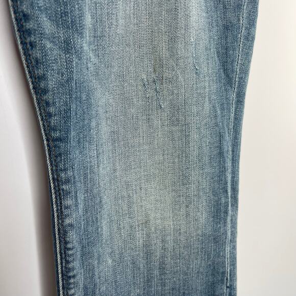 Express ankle super skinny mid rise color block jeans size 8s - Picture 6 of 16